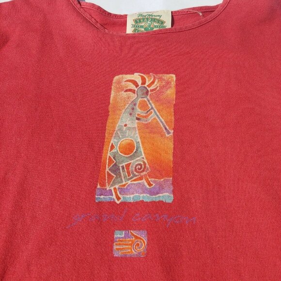 Fred Harvey Grand Canyon Womens M Shirt Red Kokopelli Long Sleeve Southwest AZ - Picture 2 of 7